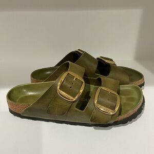 Birkenstock Olive Green Big Buckle Arizonas
